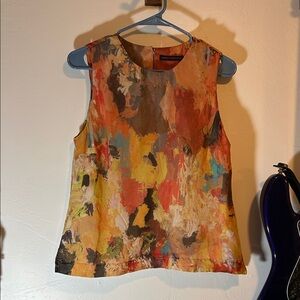 Colorful Abstract Sleeveless Blouse